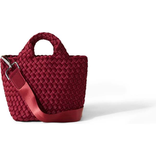 St Barths Handwoven Crossbody Strap Petit Tote With Zipped Pouch, Rosewood