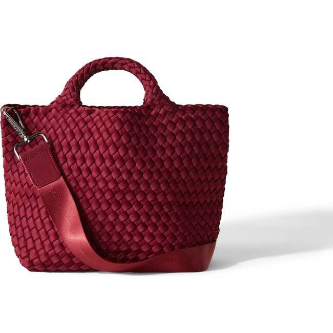 St Barths Handwoven Small Tote With Zipped Pouch, Rosewood