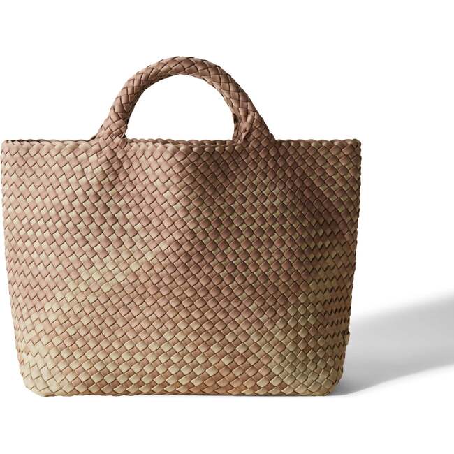St Barths Handwoven Medium Tote With Zipped Pouch, Bronzed