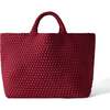 St Barths Handwoven Large Tote With Zipped Pouch, Rosewood - Bags - 1 - thumbnail