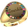 "Sparkle" Signet Adjustable Ring - Rings - 5