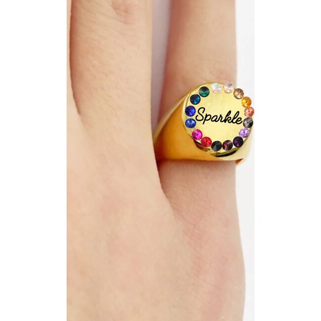 "Sparkle" Signet Adjustable Ring