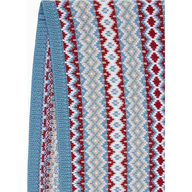 Fair Isle Merino Kids Snood, Blue - Scarves - 3