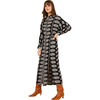 Women's Simone Long Sleeve Slit Maxi Shirt Dress, Adia Obsidian - Dresses - 1 - thumbnail