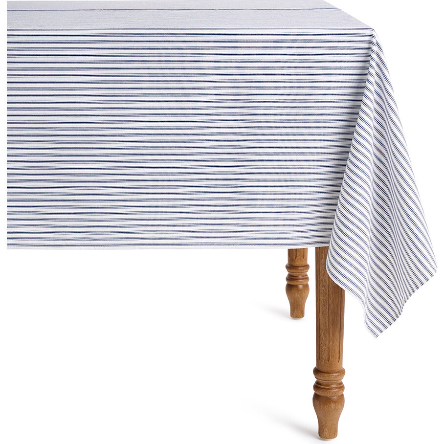 Table Cloth, Navy French Ticking - Tabletop Decor - 1
