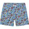 Mens Good Burger Boardshorts, Blue - Swim Trunks - 1 - thumbnail