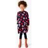 Tiered Dress In Cutout Blooms, Navy Blooms - Dresses - 2