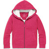 Teddy Fleece-Lined Zip Hoodie, Heather Pomegranate - Fleece & Sherpa Jackets - 1 - thumbnail