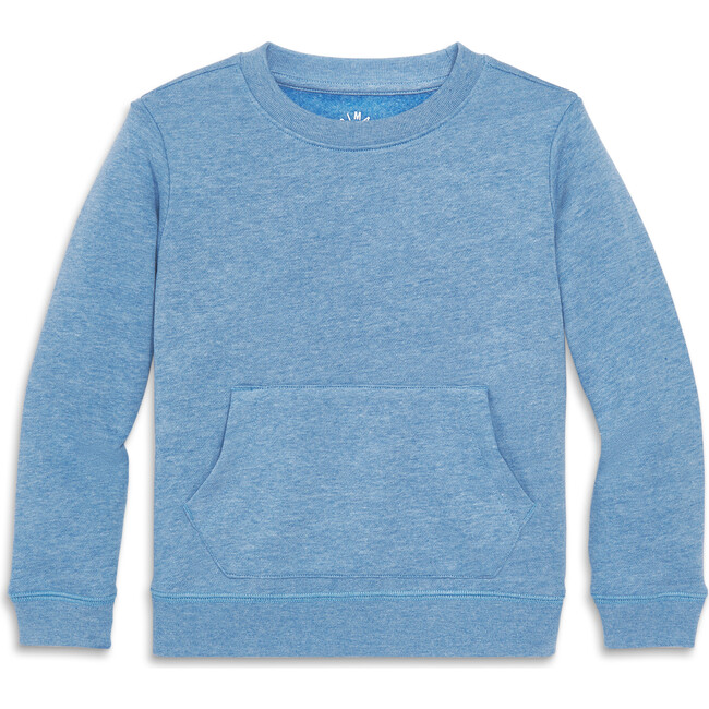 Cozy Fleece Crewneck Sweatshirt, Heather Vintage Blue