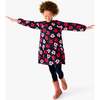 Tiered Dress In Cutout Blooms, Navy Blooms - Dresses - 3