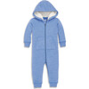 Baby Teddy Fleece-Lined Zip Romper, Heather Vintage Blue - Rompers - 1 - thumbnail