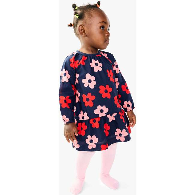 Baby Tiered Dress In Cutout Blooms, Navy Bold Blooms - Dresses - 2