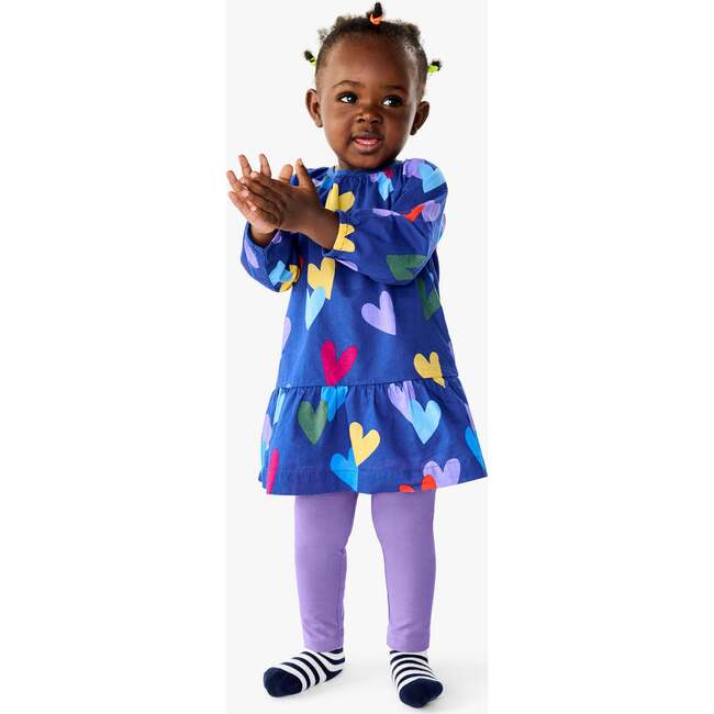 Baby Tiered Dress In Confetti Hearts, Cobalt Confetti Hearts - Dresses - 2
