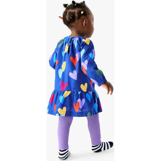 Baby Tiered Dress In Confetti Hearts, Cobalt Confetti Hearts - Dresses - 3
