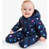 Baby Parka Puffer Suit In Confetti Hearts, Navy Confetti Hearts - Coats - 2