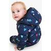 Baby Parka Puffer Suit In Confetti Hearts, Navy Confetti Hearts - Coats - 3