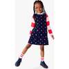 Corduroy Jumper In Mini Cutout Blooms, Navy Mini Blooms - Dresses - 2