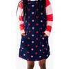 Corduroy Jumper In Mini Cutout Blooms, Navy Mini Blooms - Dresses - 3