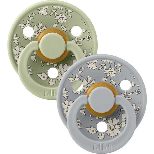 BIBS x Liberty Colour Capel Latex Pacifier, Sage Mix (Pack Of 2)