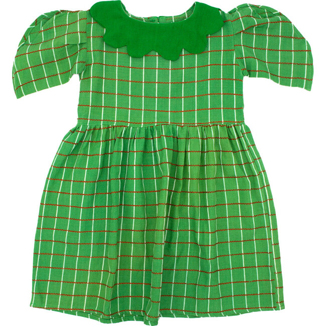 Mabel Girl Dress in Festive Green