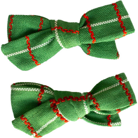 Folklore Small Bow Set in Festive Green