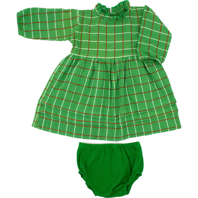 Mini Drew Dress in Festive Green