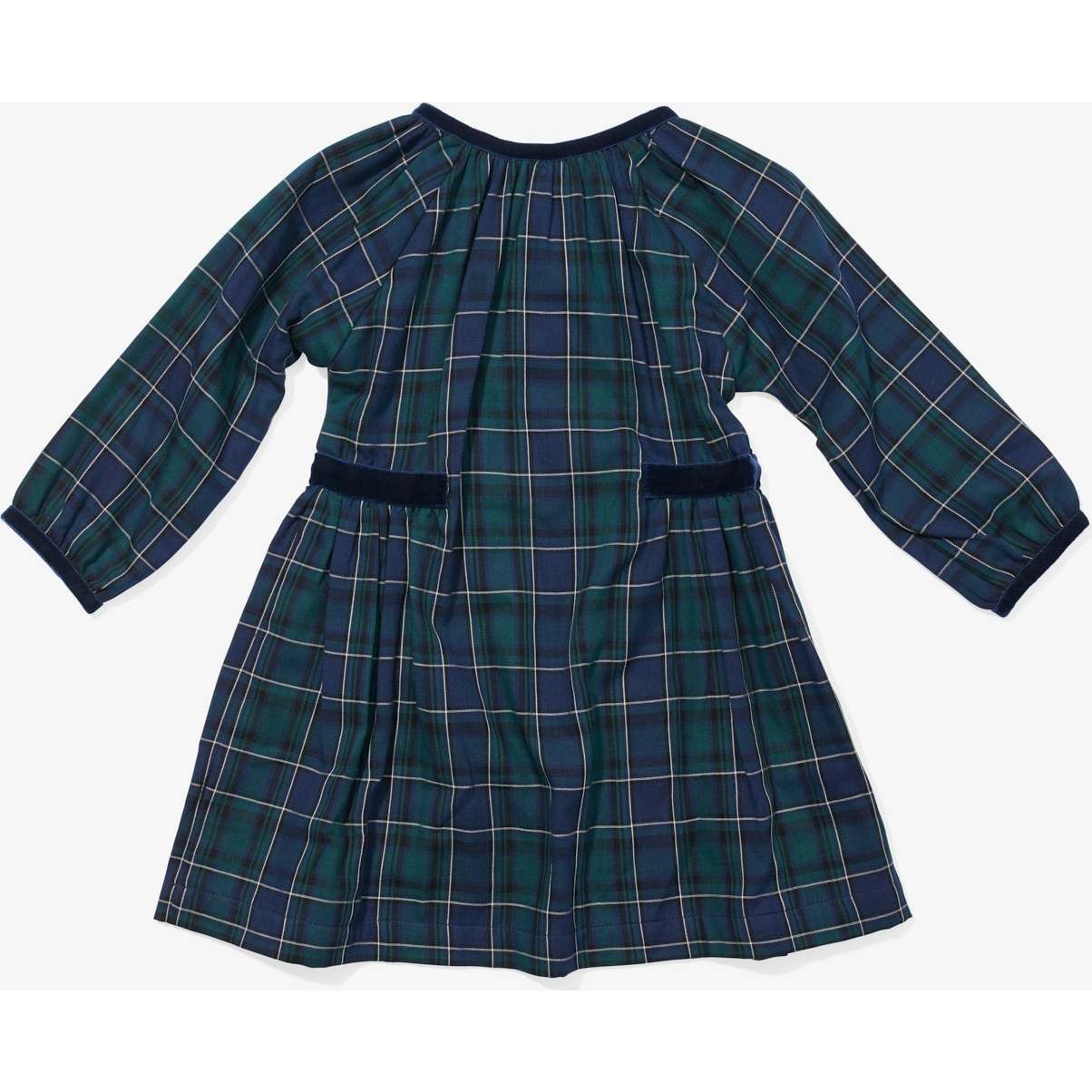 green emerald velvet dress Duffield Lane Victoria Dress Navy Plaid S / Navy Plaid main image 0