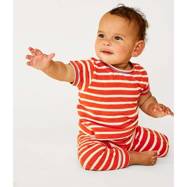 Striped Short Sleeve Tee & Pant Play Bundle, Red - Mixed Apparel Set - 2