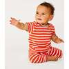 Striped Short Sleeve Tee & Pant Play Bundle, Red - Mixed Apparel Set - 2