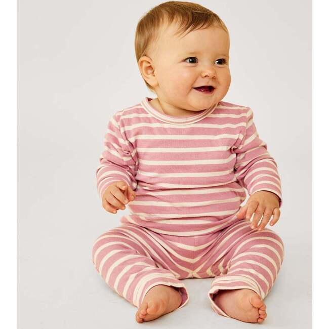 Edward Striped Long Sleeve Tee & Andy Legging Play Bundle, Rose - Mixed Apparel Set - 2