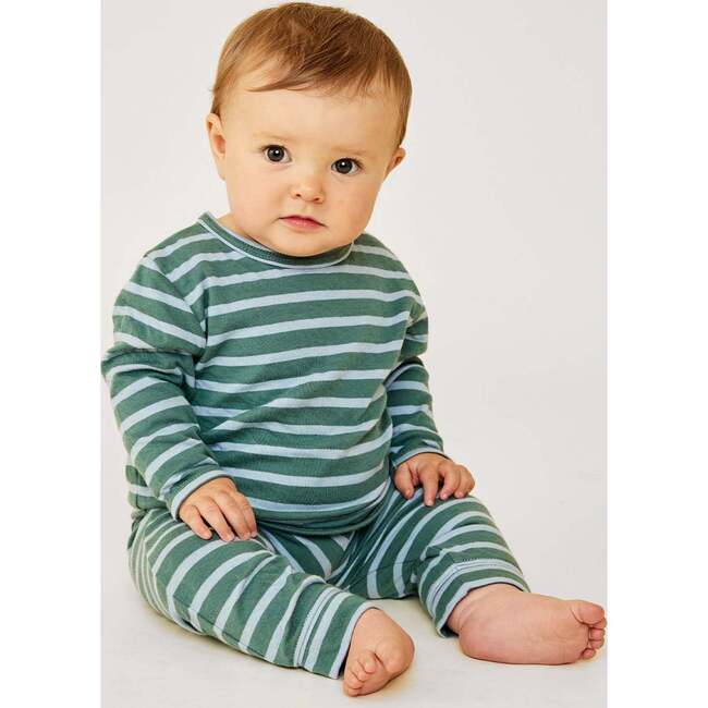 Edward Striped Long Sleeve Tee & Andy Legging Play Bundle, Forest - Mixed Apparel Set - 2