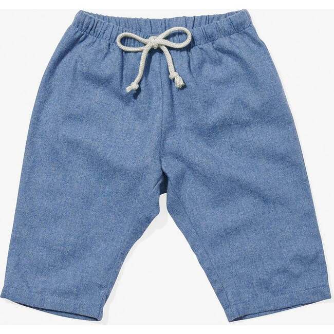 Bowie Baby Drawstring Pant, Blue Flannel - Pants - 2