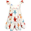 Corissia Shine Bright Print Ruffle Sleeve Tiered Dress, White & Multicolors - Dresses - 1 - thumbnail