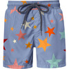 Shine Bright Print Drawstring Swim Shorts, White & Multicolors - Swim Trunks - 1 - thumbnail