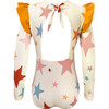 Wings Shine Bright Print Long Sleeve Swimsuit, White & Multicolors - One Pieces - 2