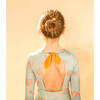 Loving Print Knot Long Sleeve Swimsuit, Green - One Pieces - 2