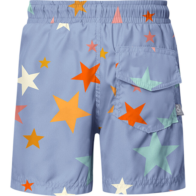 Shine Bright Print Drawstring Swim Shorts, White & Multicolors - Swim Trunks - 3
