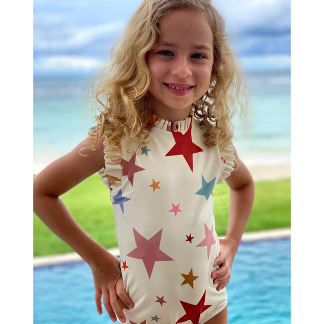 Alisson Shine Bright Print One-Piece Swimsuit, White & Multicolors - One Pieces - 3