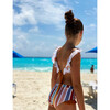 Ilana Loving Print Ruffled Neck Knot Bikini, White - Two Pieces - 4