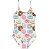 Adjustable Straps Print Swimsuit, Donut - One Pieces - 1 - thumbnail