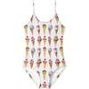 Adjustable Straps Print Swimsuit, Ice Cream - One Pieces - 1 - thumbnail