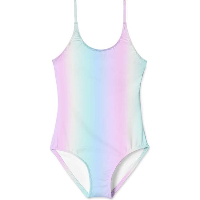 Adjustable Straps Tie-Dye Swimsuit, Rainbow