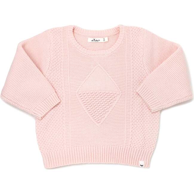Knitted Basket Sweater, Vintage Pink