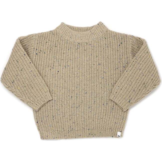 Grandpa Knitted Pullover, Oat Confetti