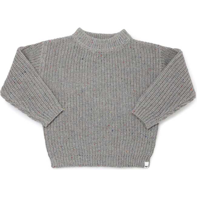 Grandpa Knitted Pullover, Charcoal Confetti