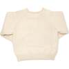 Pink Daisy Crew Neck Sweater, Natural - Sweaters - 2