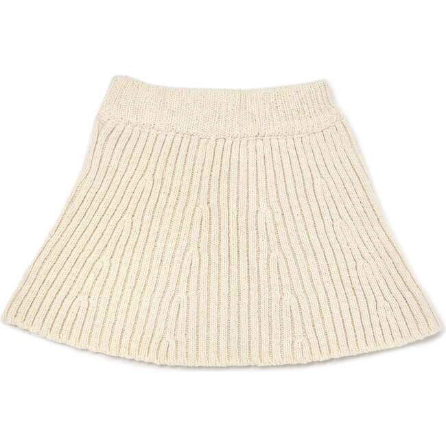 Knitted Flare Skirt, Natural - Skirts - 2