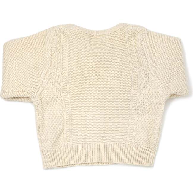 Knitted Basket Sweater, Natural - Sweaters - 2