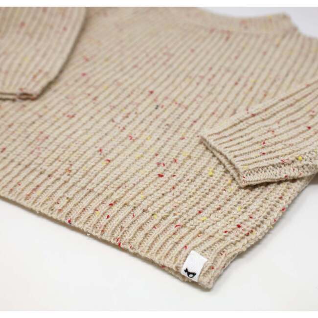 Grandpa Knitted Pullover, Cream and Pink Confetti - Sweaters - 3