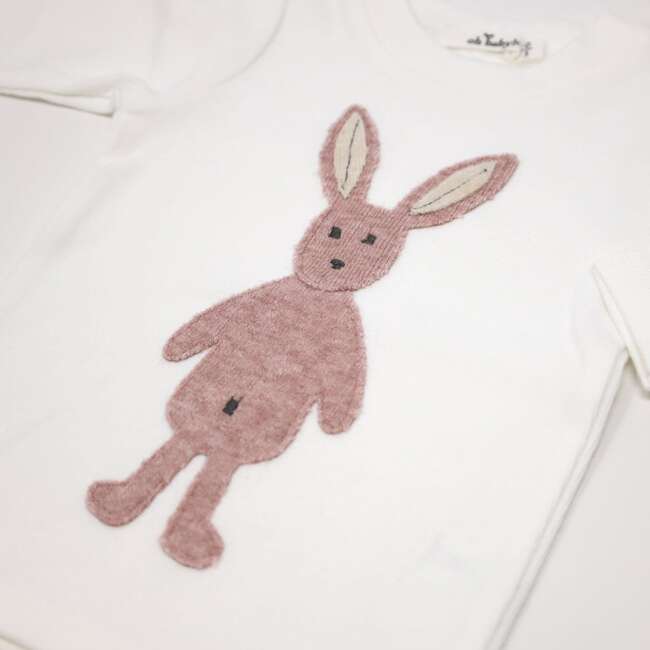 Ragdoll Bunny Long Sleeve Cream Tee Mixed Two Piece Set, Blush Heather - Mixed Apparel Set - 3